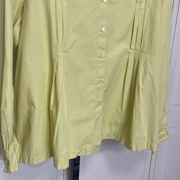 J.Jill Women's Classic Pleated Button Down Shirt Plus Sz XL Chartreuse Yellow - Picture 3 of 12